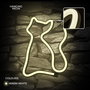 Forever Lámpara de Neón LED Gato, Luz Decorativa de Sobremesa, Blanco Cálido, Alimentación USB/Pilas, 2m Cable, Interruptor ON/OFF