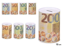 PINCELLO Hucha de Hojalata Estampado Billete Mediana Surtido 48 Unidades