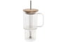 DKD Home Decor Mug Cristal Acacia Rayado 500ml Transparente