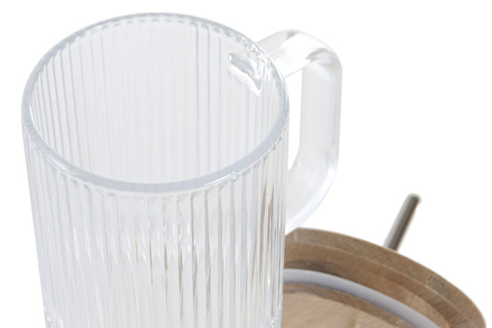 DKD Home Decor Mug Cristal Acacia Rayado 500ml Transparente DKD Home Decor Mug Cristal Acacia Rayado 500ml Transparente