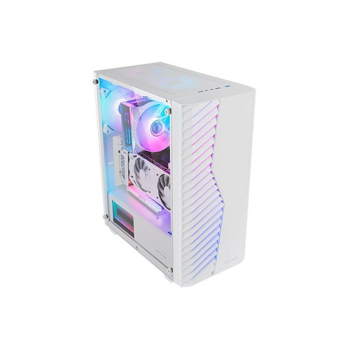 Mars Gaming Caja Ordenador ATX Semitorre Gaming MCVOLT Blanca con Ventana de Cristal Templado e Iluminación ARGB Sincronizable - Referencia MCVOLTW