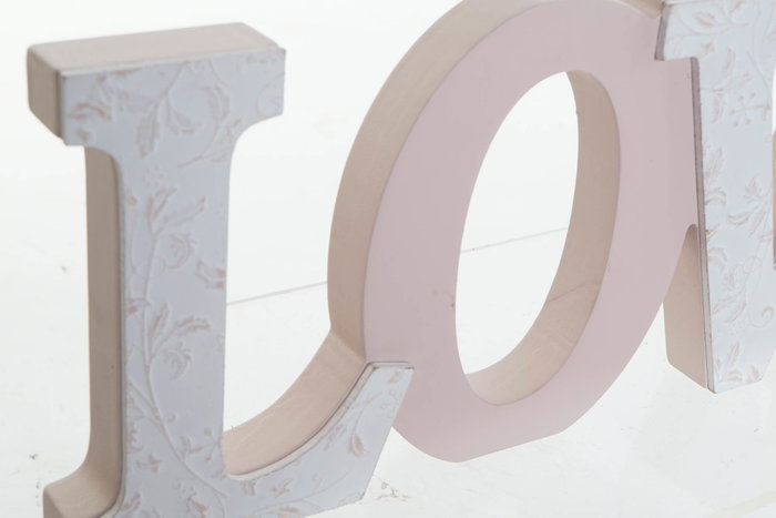 DKD Home Decor Decoración MDF Love Home 35x2x13 Surtido de 2