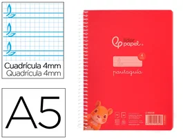 Liderpapel Cuaderno Espiral Pautaguía A5 Rojo
