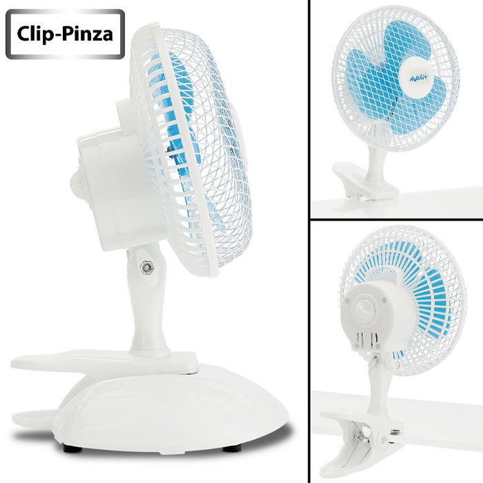 AVANT Ventilador 2 en 1 Sobremesa y Pinza, 6 Pulgadas, 15W, 3 Velocidades, Modelo AVANT
