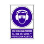 DUVER Señal de obligación de uso de gafas de protección y protección acústica