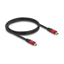 DeLOCK Cable USB 2.0 Tipo C a Tipo C PD 3.1 240W con E-Marker, Macho a Macho, 1 Metro, Negro y Rojo