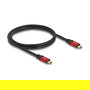 DeLOCK Cable USB 2.0 Tipo C a Tipo C PD 3.1 240W con E-Marker, Macho a Macho, 1 Metro, Negro y Rojo