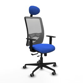 PIQUERAS Y CRESPO Silla de oficina Zulema con mecanismo Sincro/Traslack, Azul y Gris