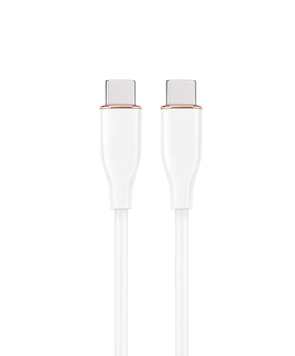 Gembird Cable USB C a USB C 1.5m, Tipo-C, 60W, USB 2.0, Carga Rápida PD, Silicona Premium, Blanco, CC-USB2S-CMCM-1.5M-W