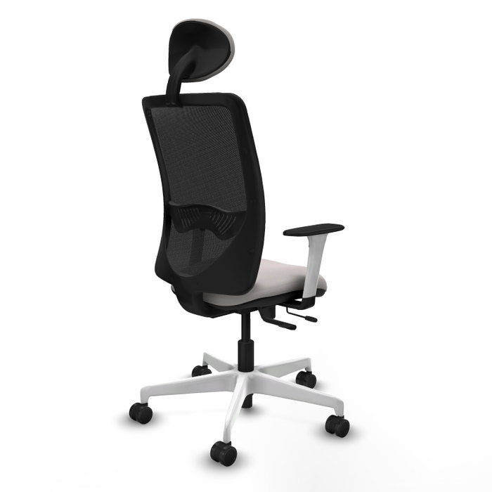 PIQUERAS Y CRESPO Silla de oficina Zulema con mecanismo Sincro/Traslack, Similpiel Blanco y Malla Negro