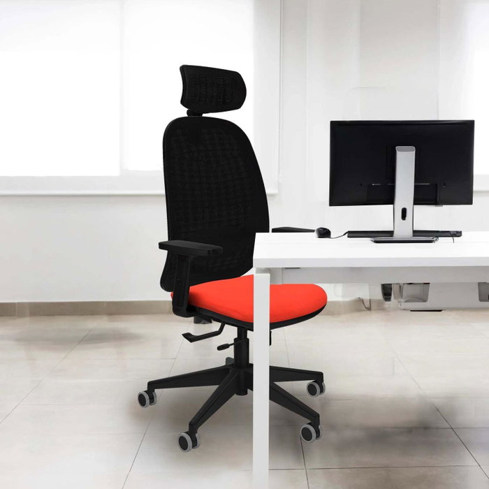 PIQUERAS Y CRESPO Silla de oficina Cilanco Naranja y Gris