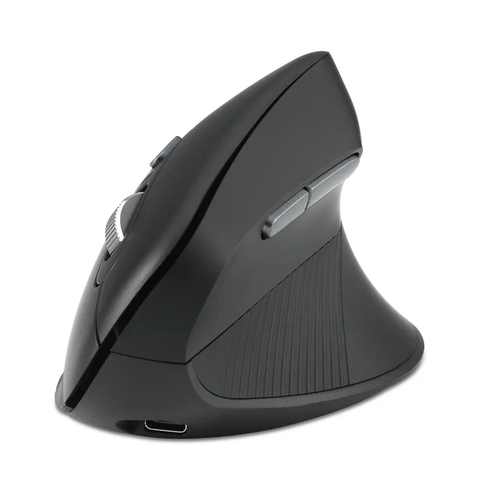 Kensington Pro Fit Ergo MY630 EQ - Ratón Ergonómico Vertical para Oficina, Mano Derecha, Bluetooth/2.4 GHz Recargable, 2400 DPI, 5 Botones Silenciosos, Negro