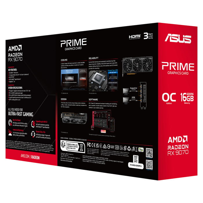 ASUS Tarjeta Gráfica Radeon RX 9070 16GB GDDR6 PCI Express 5.0 PRIME EVO