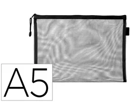 Liderpapel Bolsa Zipper Bag Multiusos Poliéster Transpirable DIN A5 Negro