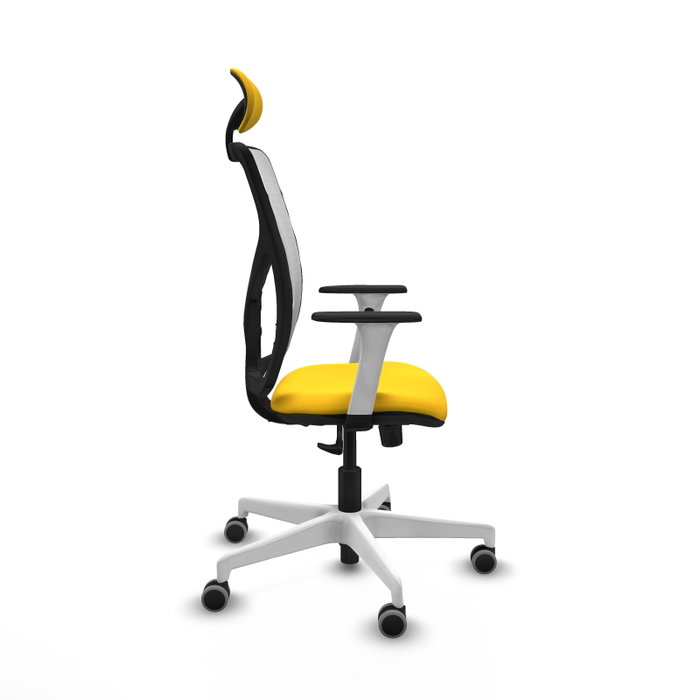PIQUERAS Y CRESPO Silla de oficina Motilla con mecanismo Sincro, Amarillo y Blanco