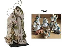 DKD Home Decor Nacimiento de Poliéster Azul y Blanco 27x24x50 cm
