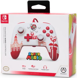 Power A Enhanced Wired Controller Super Mario Blanco y Rojo