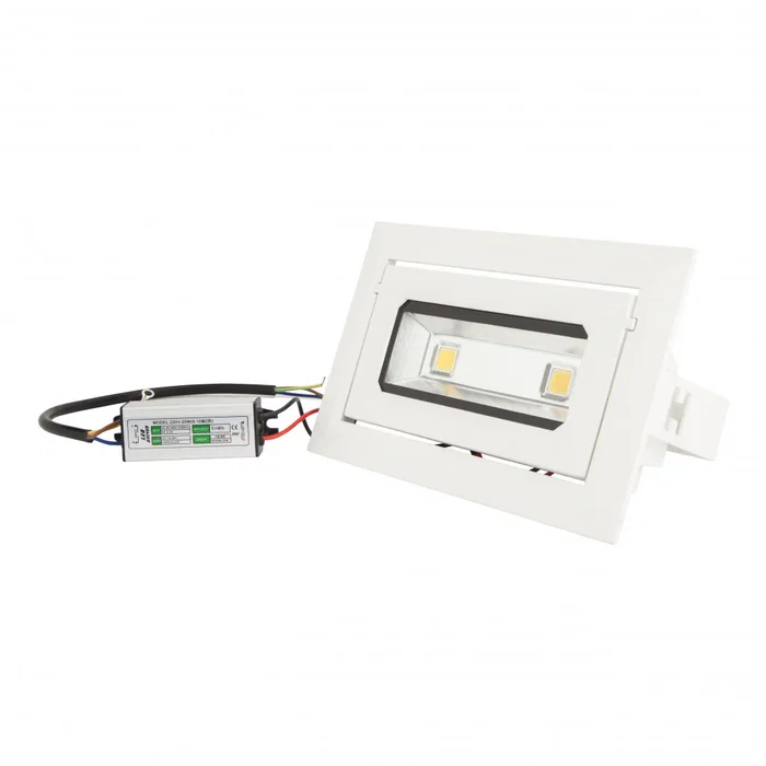HOYT Foco Downlight LED 20W 1685 Lm 2700K Rectangular Basculante para Comercios 40.000H HO-DRECTBAS-20W-WW