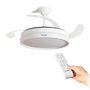 Innovagoods Ventilador de Techo Blanco con Aspas Retráctiles y Luz LED ø104 cm