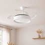 Innovagoods Ventilador de Techo Blanco con Aspas Retráctiles y Luz LED ø104 cm
