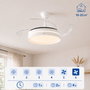 Innovagoods Ventilador de Techo Blanco con Aspas Retráctiles y Luz LED ø104 cm
