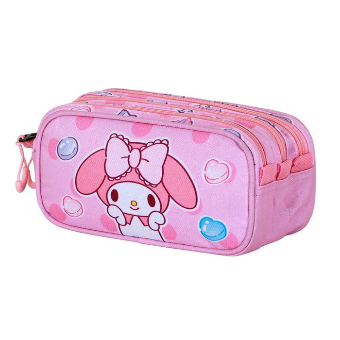 KARACTERMANIA Portatodo My Melody Hello Kitty Triple Estuche Escolar con 3 Compartimentos