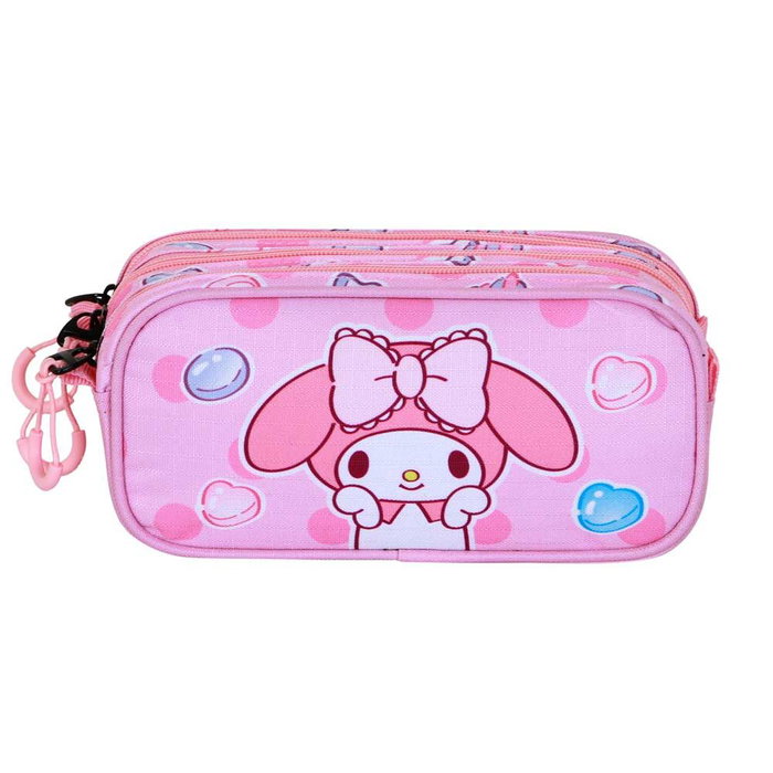 KARACTERMANIA Portatodo My Melody Hello Kitty Triple Estuche Escolar con 3 Compartimentos
