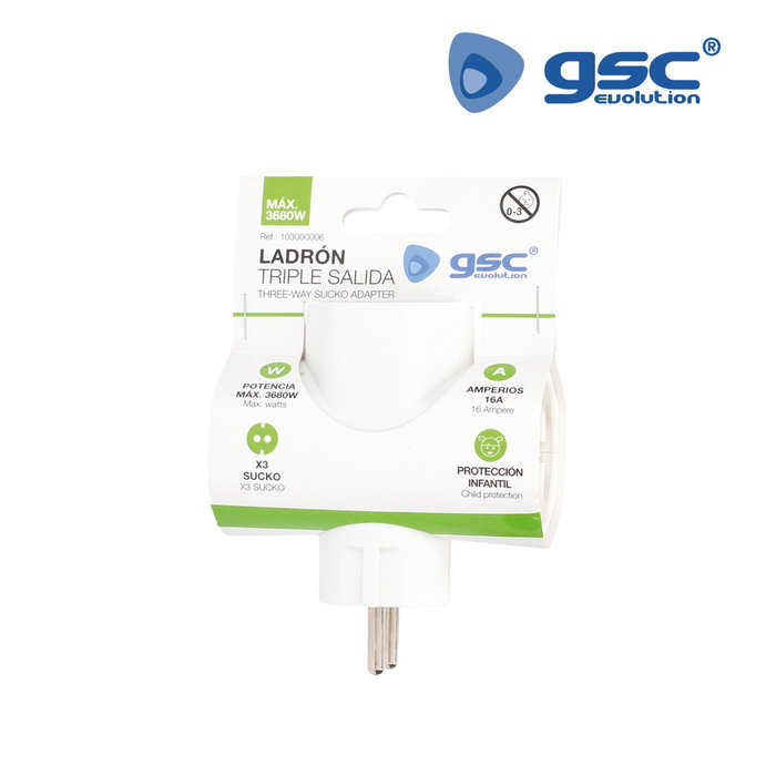 GSC Evolution Ladrón triple salida con interruptor