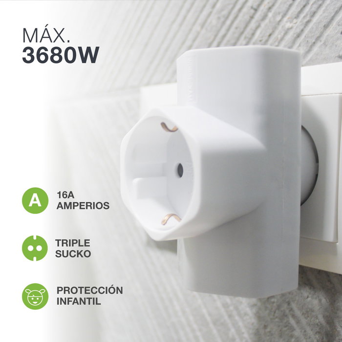 GSC Evolution Ladrón triple salida con interruptor