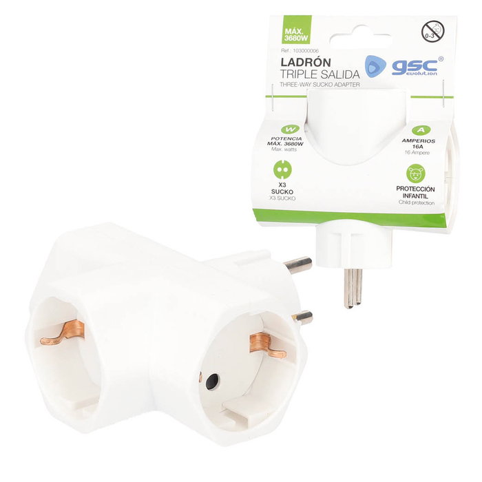 GSC Evolution Ladrón triple salida con interruptor