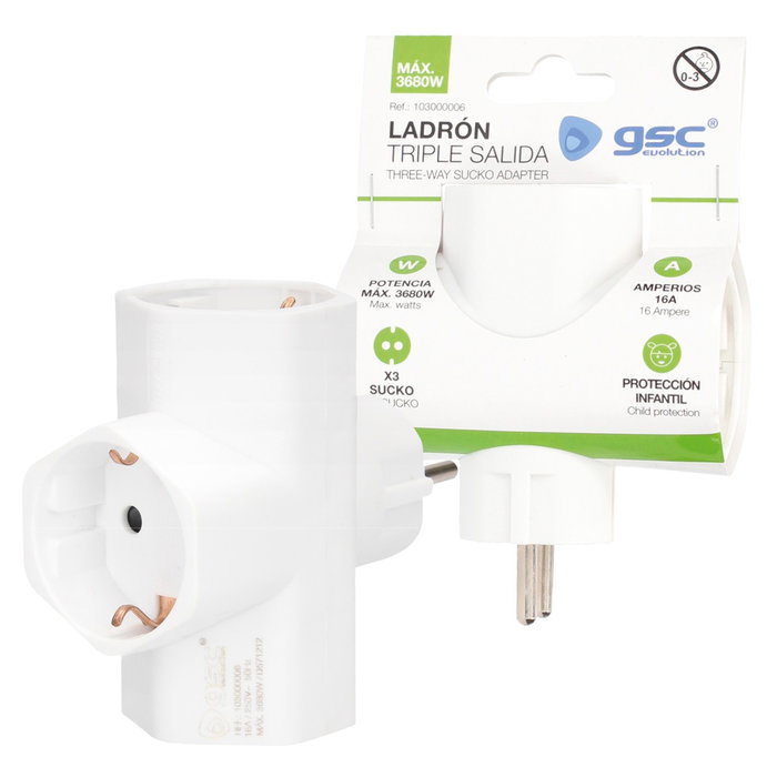 GSC Evolution Ladrón triple salida con interruptor