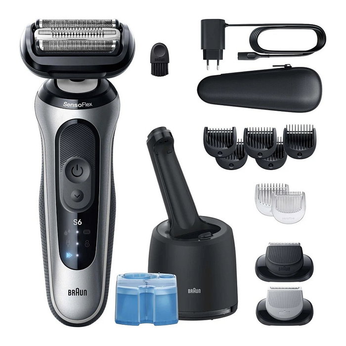 Braun Series 6 62-S7650cc Máquina de afeitar de láminas Plata/Negro