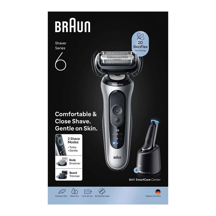 Braun Series 6 62-S7650cc Máquina de afeitar de láminas Plata/Negro