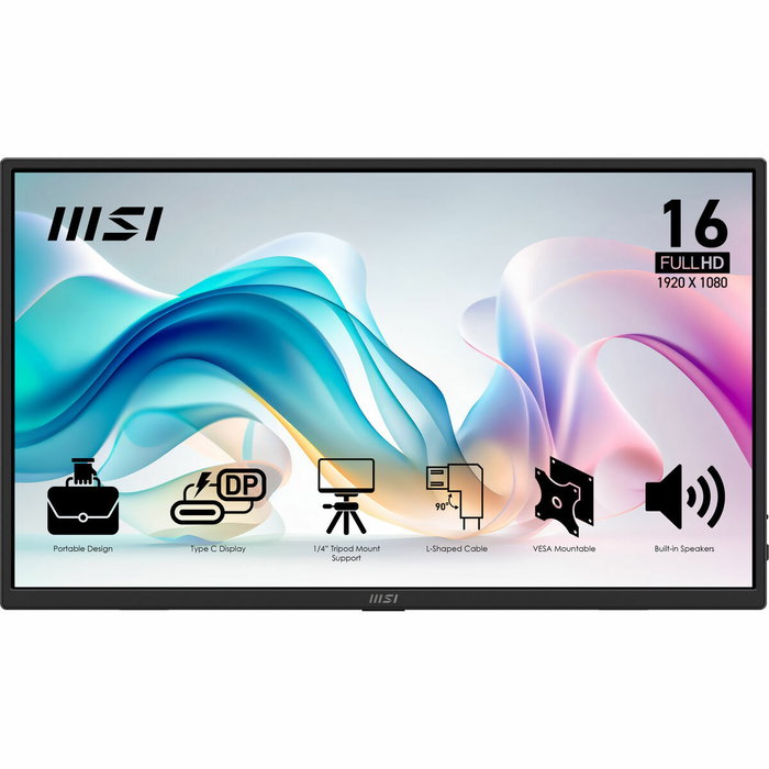 MSI PRO MP165 E6 Monitor Portátil 15.6 pulgadas Full HD IPS Negro