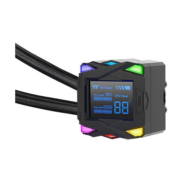 Thermaltake LA240-S ARGB All-In-One Liquid Cooler System Negro con 2 Ventiladores de 12 cm, Bomba de 2500 RPM, para Sockets Intel y AMD, TDP 350W