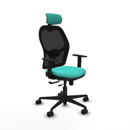 PIQUERAS Y CRESPO Silla de oficina Jorquera Sincro/Traslack Turquesa y Negro