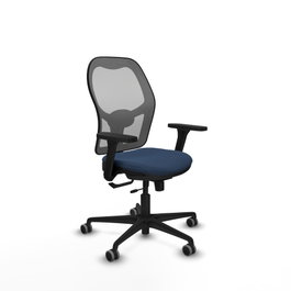 PIQUERAS Y CRESPO Silla de oficina Jorquera con mecanismo Sincro/Traslack Azul marino y Gris