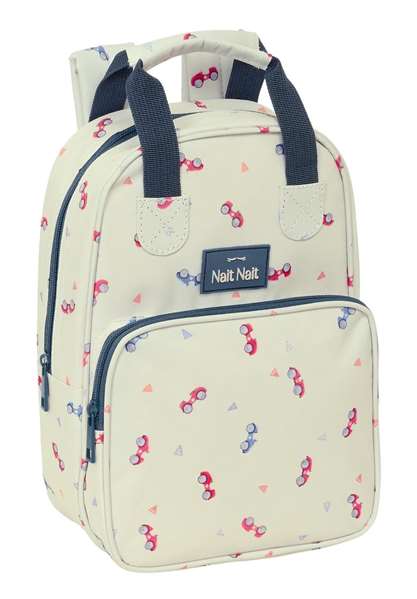 Mochila Escolar Nait Nait Coches Beige 20 x 28 x 8 cm