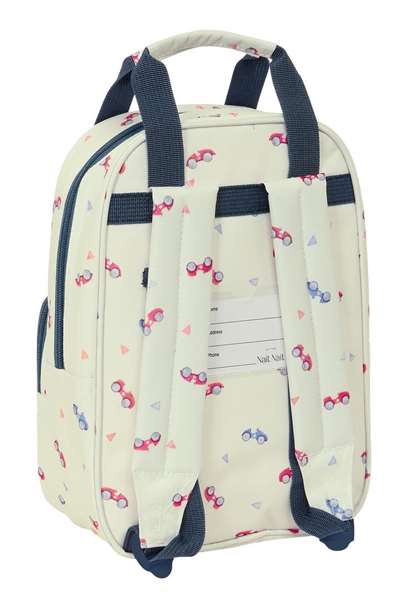 Mochila Escolar Nait Nait Coches Beige 20 x 28 x 8 cm