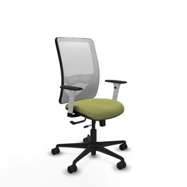 PIQUERAS Y CRESPO Silla de oficina Zulema con mecanismo Sincro/Traslack Verde oliva y Blanco
