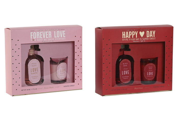 DKD Home Decor Set 2 Ambientadores Mikado de Cristal Rosa/Peonía DKD Home Decor Set 2 Ambientadores Mikado de Cristal Rosa/Peonía