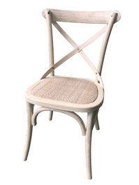 DKD Home Decor Silla Olmo Ratan Crossback Envejecido Natural