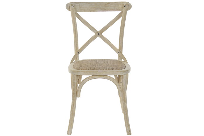 DKD Home Decor Silla Olmo Ratan Crossback Envejecido Natural DKD Home Decor Silla Olmo Ratan Crossback Envejecido Natural