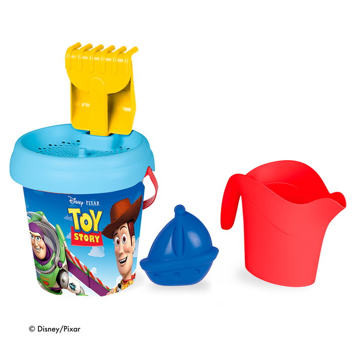 Smoby Mochila de Playa Toy Story con Accesorios (7600862235) - Juego de Arena con Cubo, Pala, Rastrillo, Tamiz, Molde y Regadera para Niños +3 Años