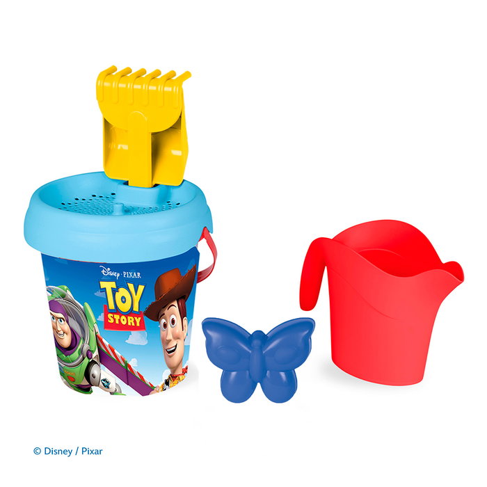 Smoby Mochila de Playa Toy Story con Accesorios (7600862235) - Juego de Arena con Cubo, Pala, Rastrillo, Tamiz, Molde y Regadera para Niños +3 Años