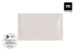 La Mediterranea Bandeja Melamina Ivory 30 cm x 20 cm x 2.5 cm (12 Unidades)