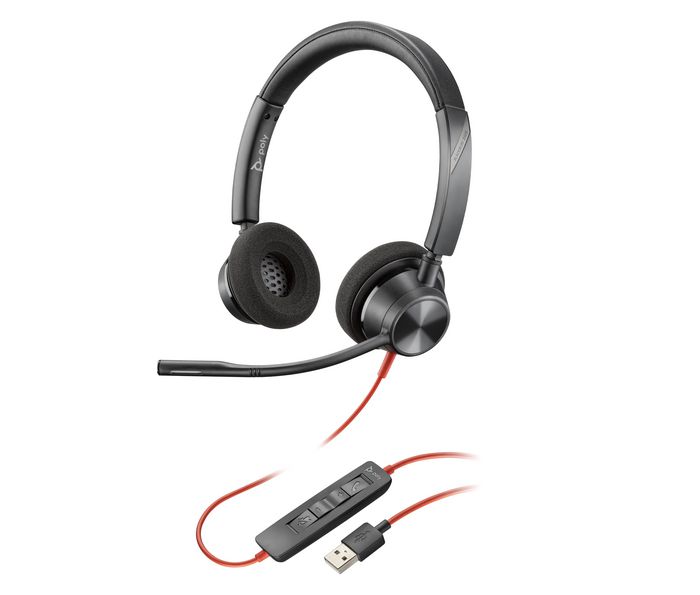 POLY Blackwire 3320 USB-A Auriculares Negros