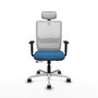 PIQUERAS Y CRESPO Silla de oficina Haches Azul claro y Blanco