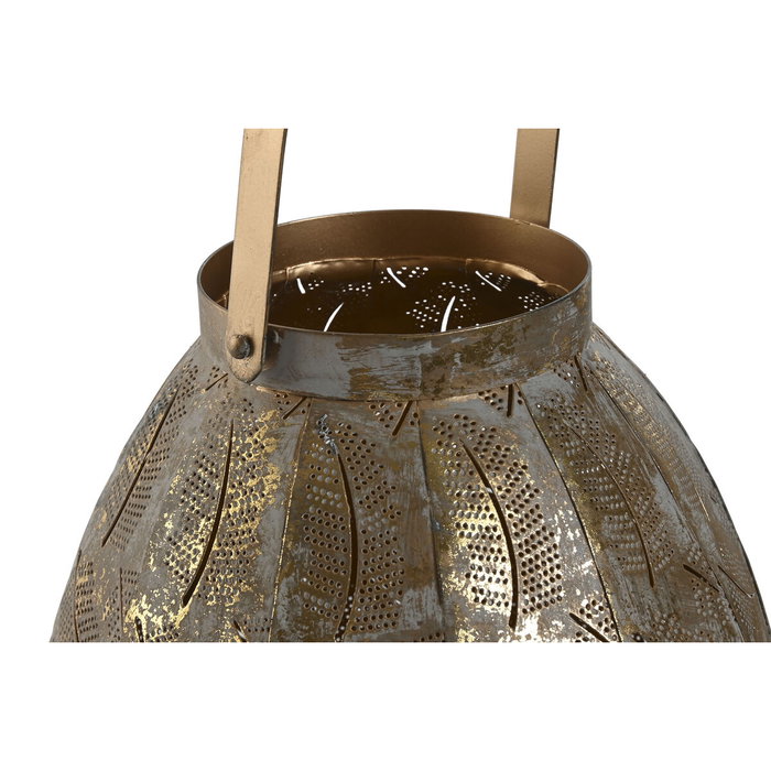 Set de Portavelas Home ESPRIT Dorado Metal 25 x 25 x 28 cm (3 Unidades)