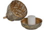 DKD Home Decor Set de 3 Portavelas de Metal Dorado Envejecido